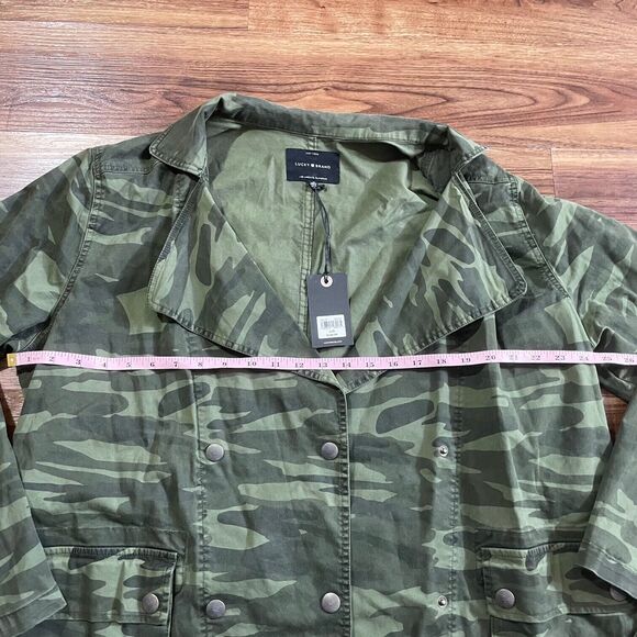 NWT Lucky Brand Womens Camo Belted Utility Jacket Size Large Olive Multi Green - Picture 5 of 12